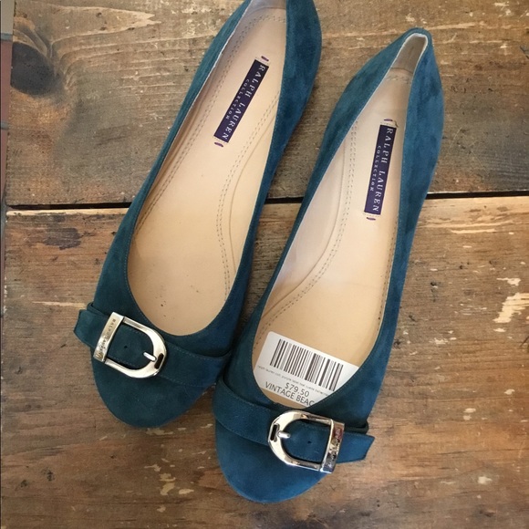 Ralph Lauren Purple Label Shoes | Ralph Lauren Purple Label Teal Suede Flats *9 | Color: Blue/Green | Size: 9 | Alh01010's Closet